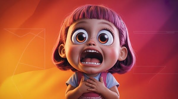 an example of exaggeration in facial expressions