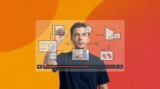 A person watching an explainer video