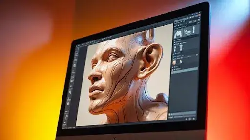 An example of 3D sculpting