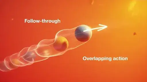 An example of follow through and overlapping