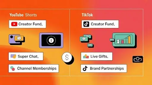 An example of monetization models for YouTube Shorts and TikTok