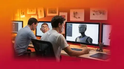 Animators finishing 3D models