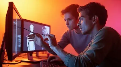 Animators working on AI animation