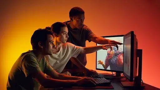 Animators working on a creative animated video