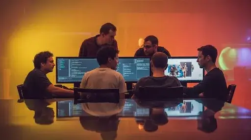 Game developers working on live service games