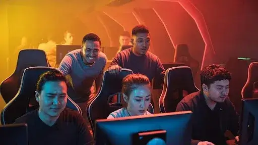 Gamers engaged in a live service game