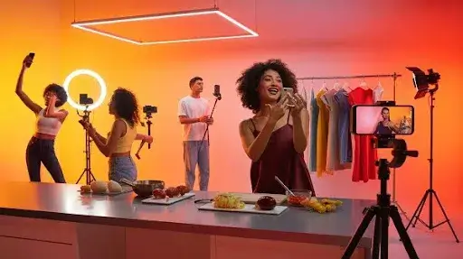 Influencers creating content for YouTube Shorts and TikTok