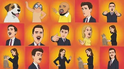 A collection of animated meme