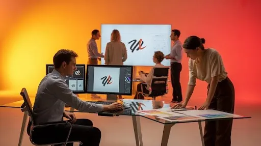 A team of professionals working on motion branding