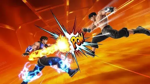 An instance of characters fighting in a game