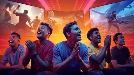 Players are looking at different game trailers