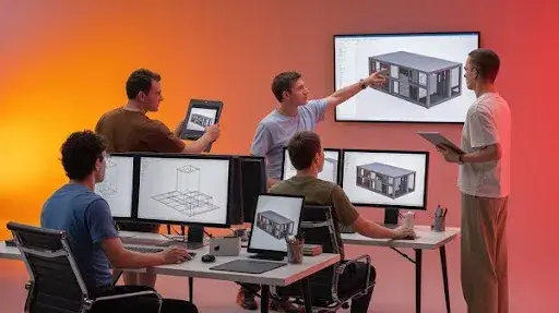 Professionals in the middle of the modular asset pipeline