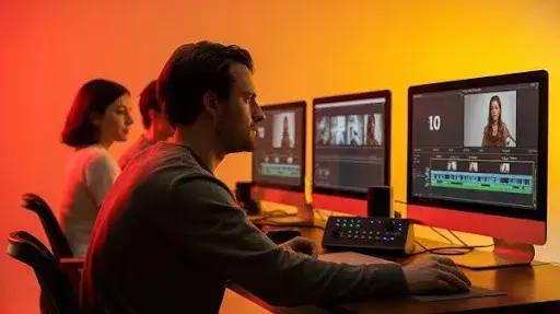 Video editors working on LinkedIn video size