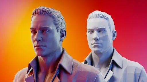 Visual style differences between high poly and low poly models