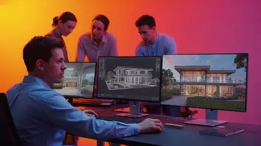 An example of a 3D animator working on a real estate project