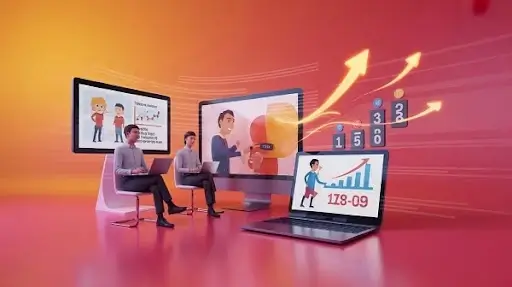 A visual representation of animated explainer videos increasing sales and lead generation