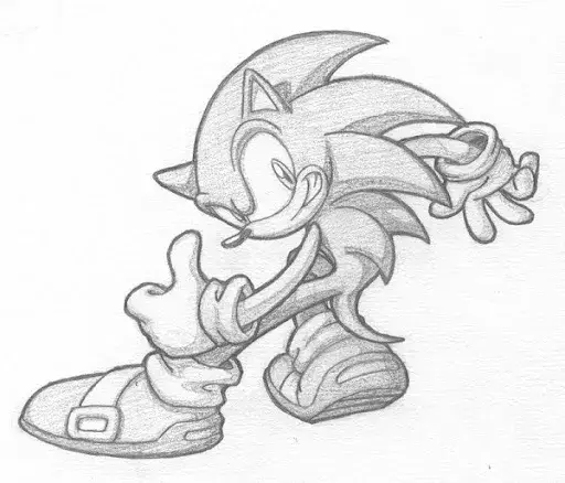 Earlier sketch of Sonic the Hedgehog