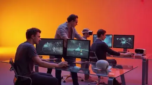 experts using different tools for animation