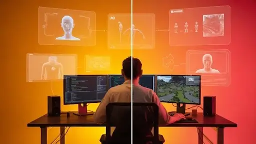 A professional working on AI in video game development