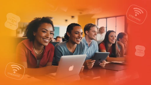 A group of highschool students watching unblocked movies