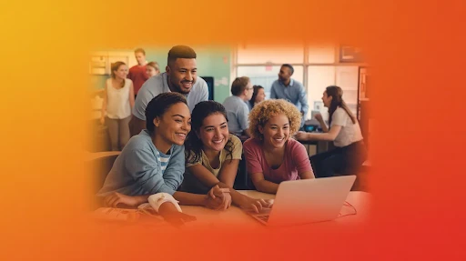 A group of highschool students watching unblocked movies