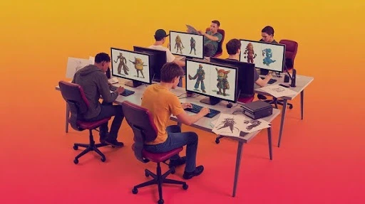 Professional working on animation library of game characters