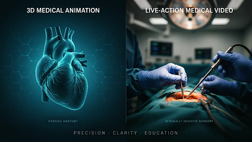 3D Medical Animation vs Live Action Medical Video