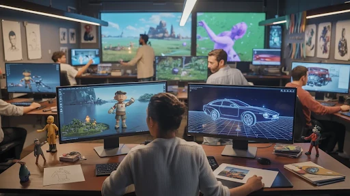 An animation agency working on different clients’ work