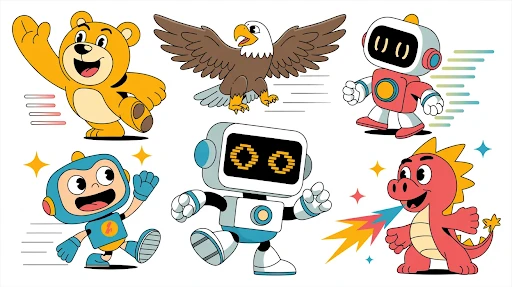 Character animation for mascots