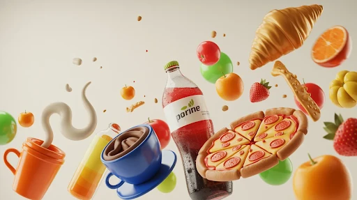 food and beverage in 3D animation