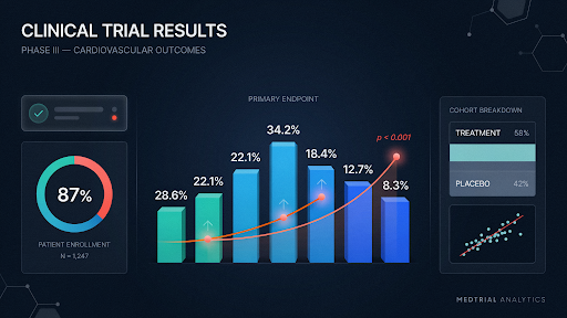 An example of animated clinical trial results